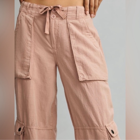 Anthropologie Pilcro Silky Cargo Pants in Mauve Size 12 - Picture 13 of 14